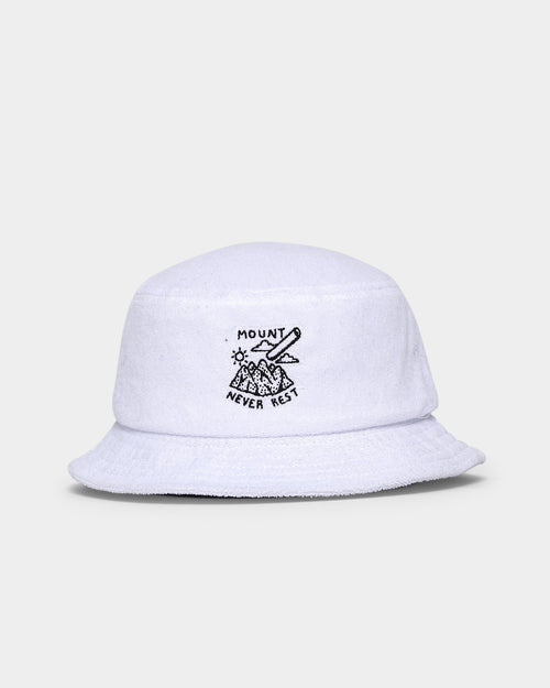 Rats Get Fat Mount Never Bucket Hat White