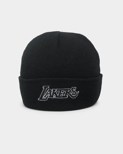 Mitchell & Ness Los Angeles Lakers Metallic Logo Cuff Knit Beanie Black
