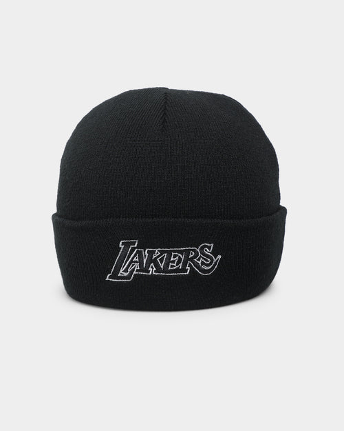 Mitchell & Ness Los Angeles Lakers Metallic Logo Cuff Knit Beanie Black