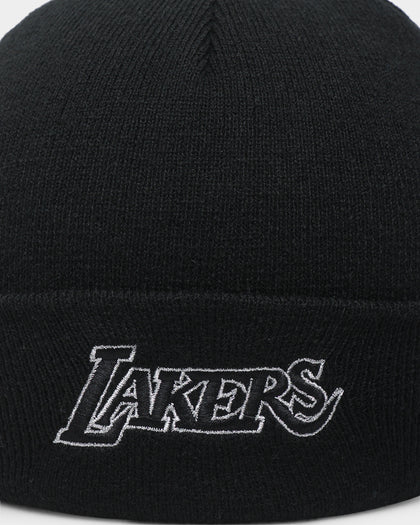 Mitchell & Ness Los Angeles Lakers Metallic Logo Cuff Knit Beanie Black