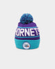 Mitchell & Ness Charlotte Hornets Team Pom Beanie Dark Teal