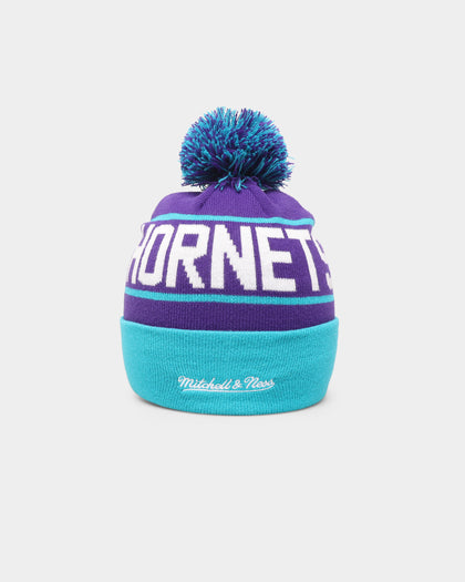 Mitchell & Ness Charlotte Hornets Team Pom Beanie Dark Teal