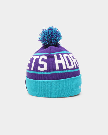 Mitchell & Ness Charlotte Hornets Team Pom Beanie Dark Teal