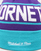 Mitchell & Ness Charlotte Hornets Team Pom Beanie Dark Teal