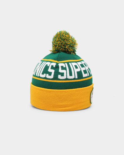 Mitchell & Ness Seattle Supersonics Team Pom Beanie Green