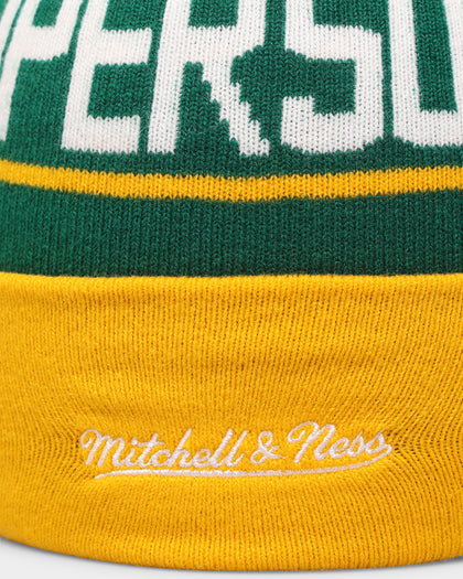 Mitchell & Ness Seattle Supersonics Team Pom Beanie Green