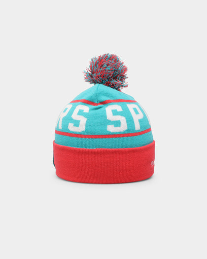 Mitchell & Ness San Antonio Spurs Team Pom Beanie Teal