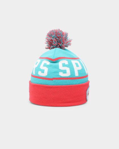 Mitchell & Ness San Antonio Spurs Team Pom Beanie Teal