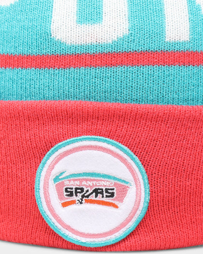 Mitchell & Ness San Antonio Spurs Team Pom Beanie Teal