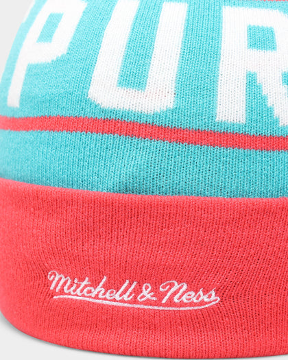 Mitchell & Ness San Antonio Spurs Team Pom Beanie Teal