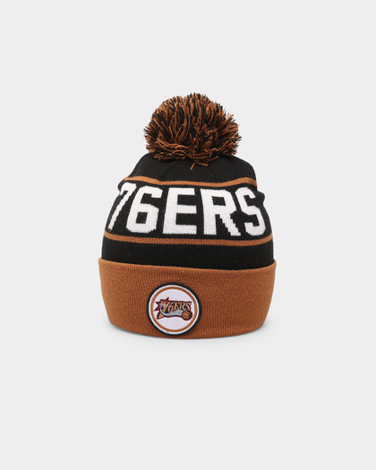 Mitchell & Ness Philadelphia 76ers Team Pom Beanie Black