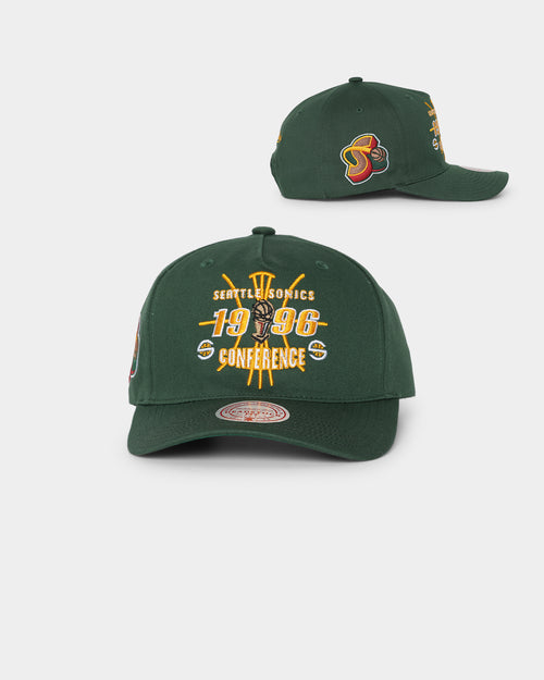 Mitchell & Ness Seattle Sonics West Conference '1996 Bulls VS Sonics NBA Finals' Deadstock Snapback Faded Green
