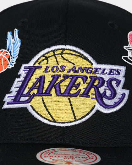 Mitchell & Ness Los Angeles Lakers 'Hand Drawn Doodle' Pro Crown Snapback Black