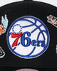 Mitchell & Ness Philadelphia 76ers 'Hand Drawn Doodle' Pro Crown Snapback Black