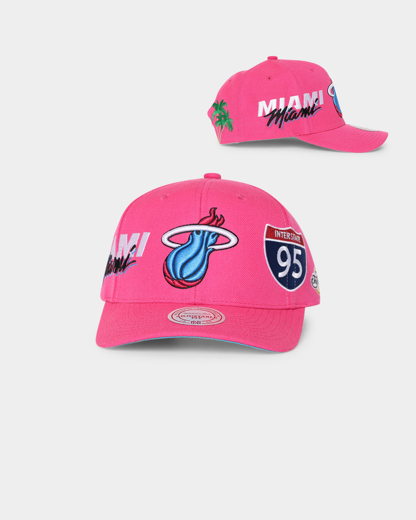 Mitchell & Ness Miami Heat 'Highway' Pro Crown Snapback Pink
