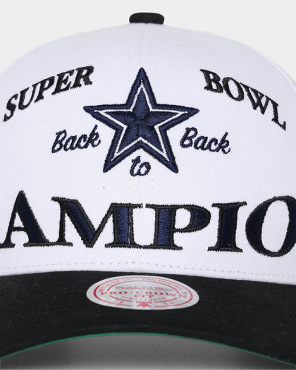 Mitchell & Ness Dallas Cowboys Back-To-Back Super Bowl Champions 'Dallas Cowboys Champs' Pro Crown Snapback Vintage White