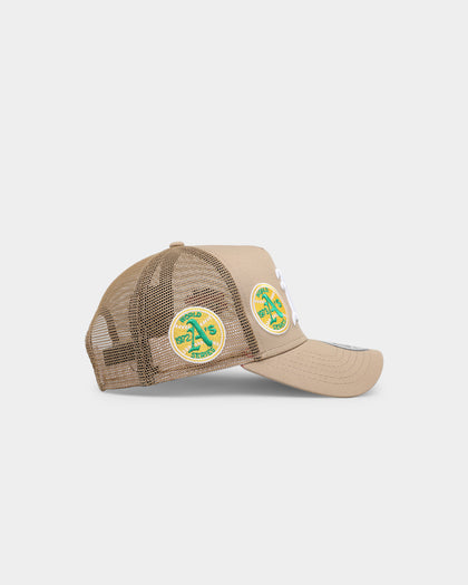 New Era Oakland Athletics 'World Series Multi Logo' 9FORTY K-Frame Snapback Trucker Tumbleweed