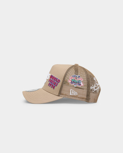 New Era Oakland Athletics 'World Series Multi Logo' 9FORTY K-Frame Snapback Trucker Tumbleweed