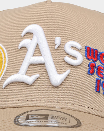 New Era Oakland Athletics 'World Series Multi Logo' 9FORTY K-Frame Snapback Trucker Tumbleweed