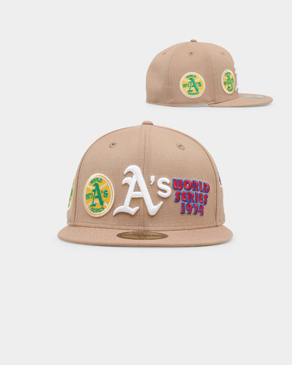 New Era Oakland Athletics 'World Series Multi Logo' 59FIFTY Fitted Tumbleweed