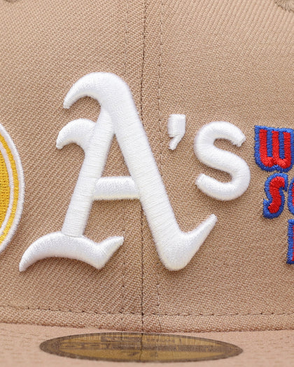 New Era Oakland Athletics 'World Series Multi Logo' 59FIFTY Fitted Tumbleweed