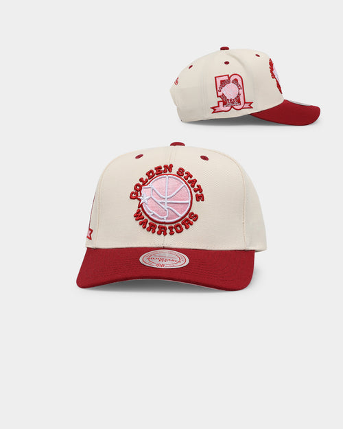 Mitchell & Ness Golden State Warriors 'Strawberry & Cream' Pro Crown Snapback Vintage White