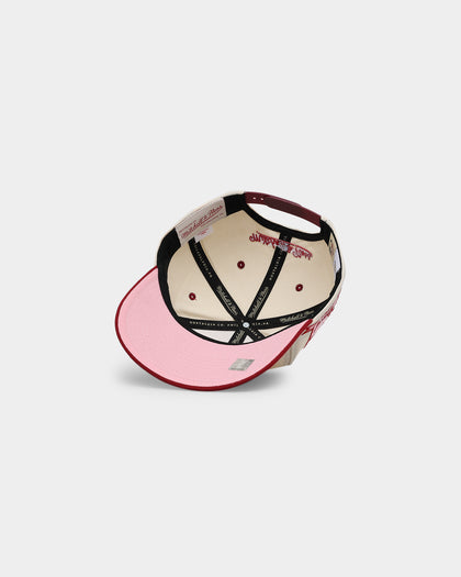 Mitchell & Ness Golden State Warriors 'Strawberry & Cream' Pro Crown Snapback Vintage White