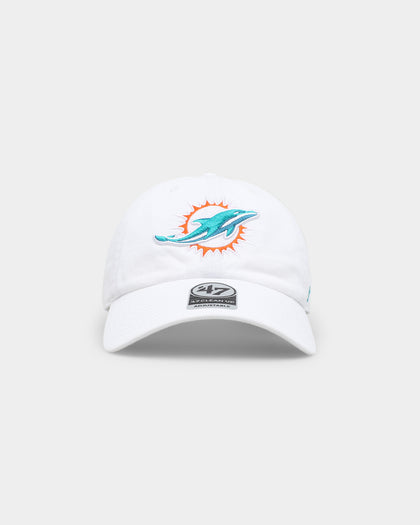 47 Brand Miami Dolphins '47 Clean Up Strapback White