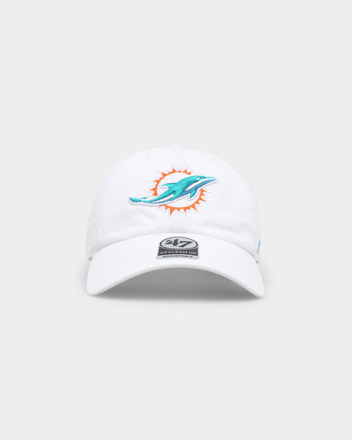 47 Brand Miami Dolphins '47 Clean Up Strapback White