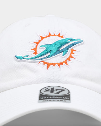 47 Brand Miami Dolphins '47 Clean Up Strapback White
