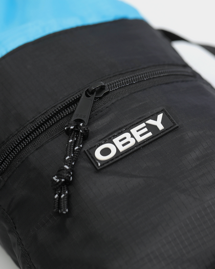 OBEY Commuter Cinch Bag Black/Sky Blue