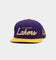 Mitchell & Ness Los Angeles Lakers Lux Carp Script Snapback Purple/ Yellow