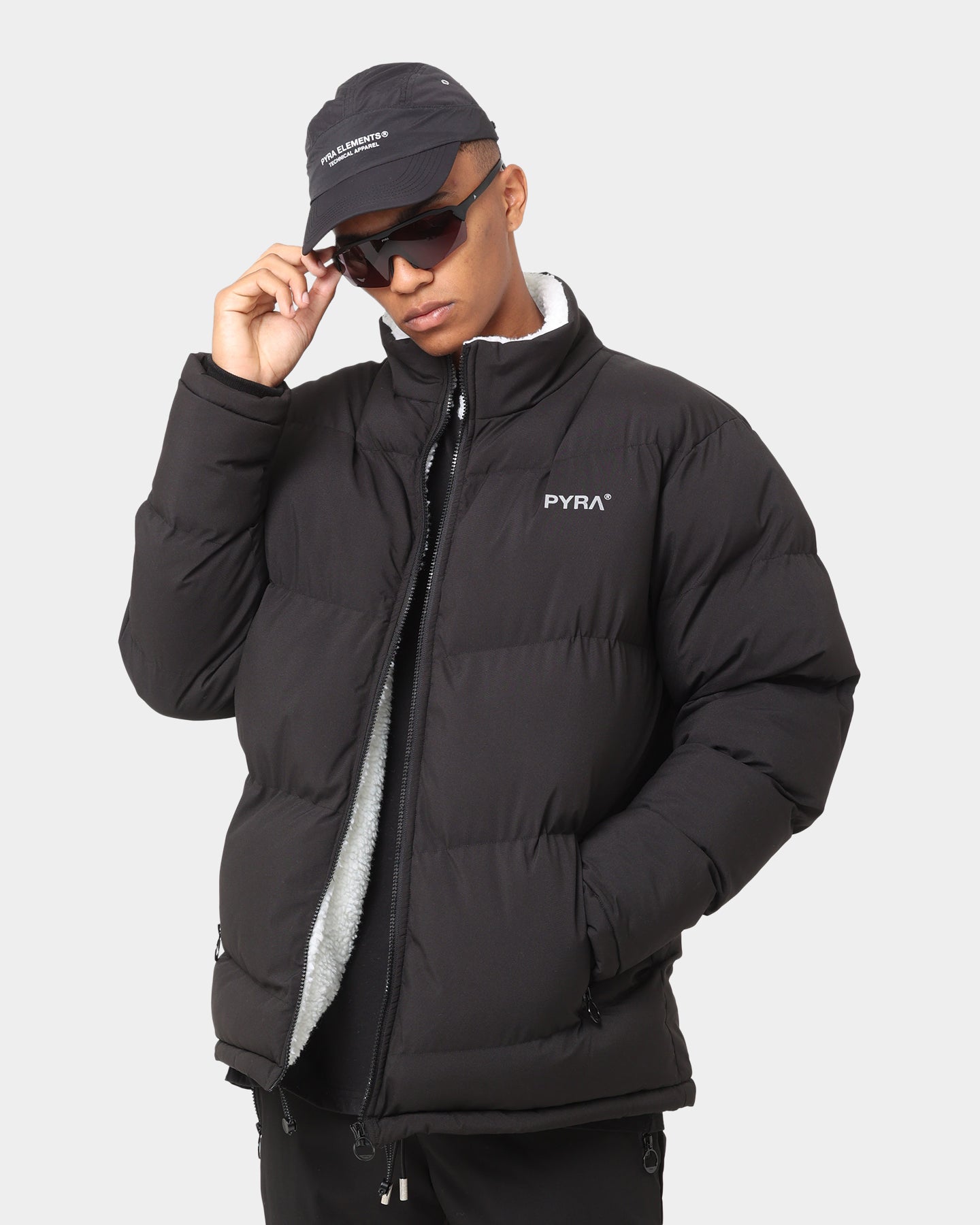 PYRA Sherpa Puffa Jacket Black | Culture Kings US