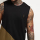 CARRÉ DIAGONAL PANEL 2 MUSCLE TEE BLACK/OLIVE