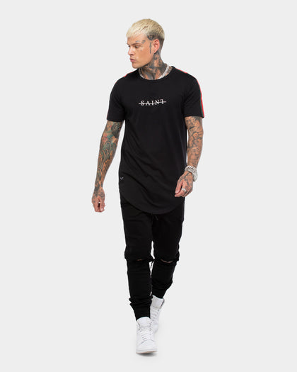 Saint Morta Prestige Stripe SS Tee Black
