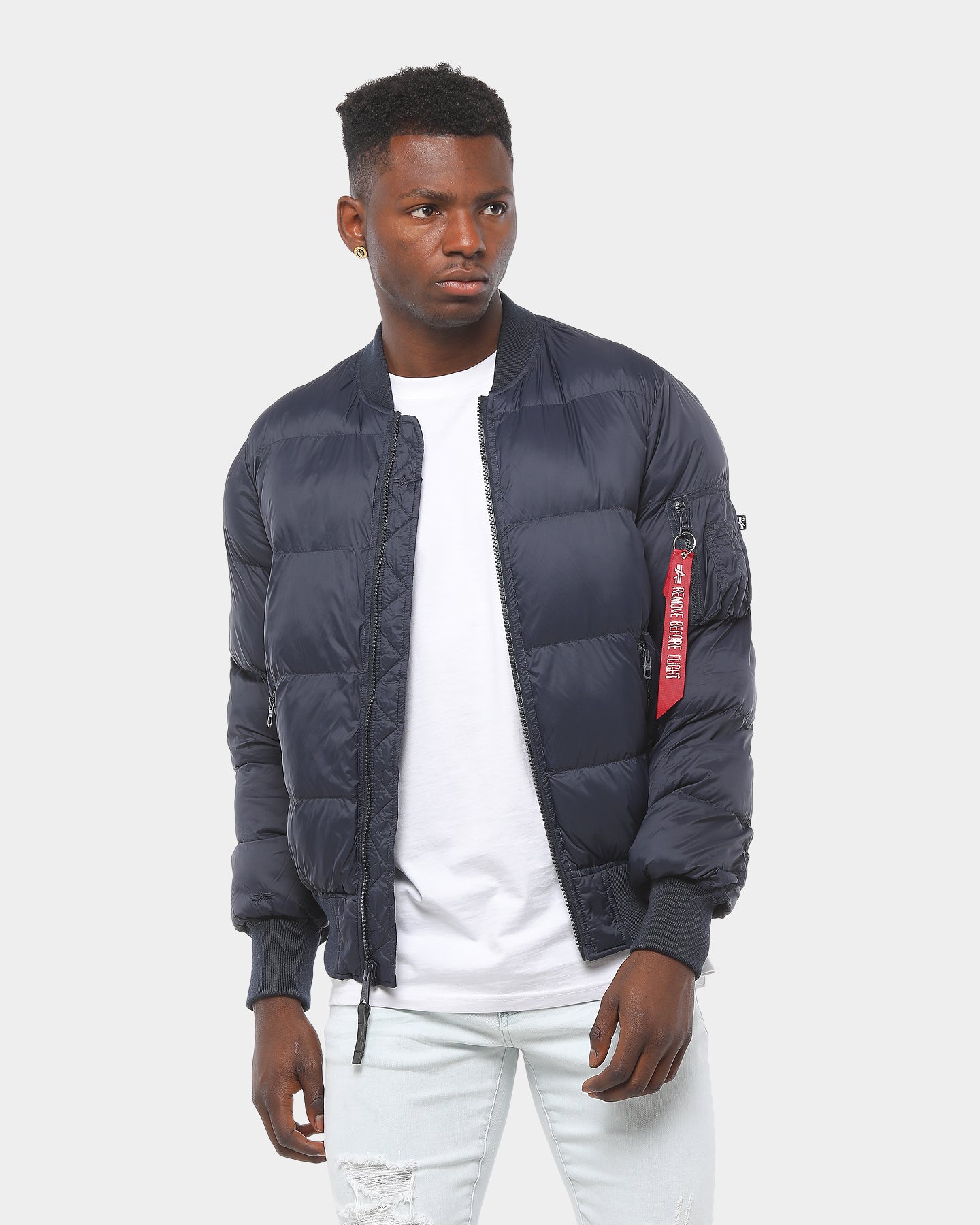 Alpha Industries MA-1 Echo Flight Puffer Jacket Blue | Culture