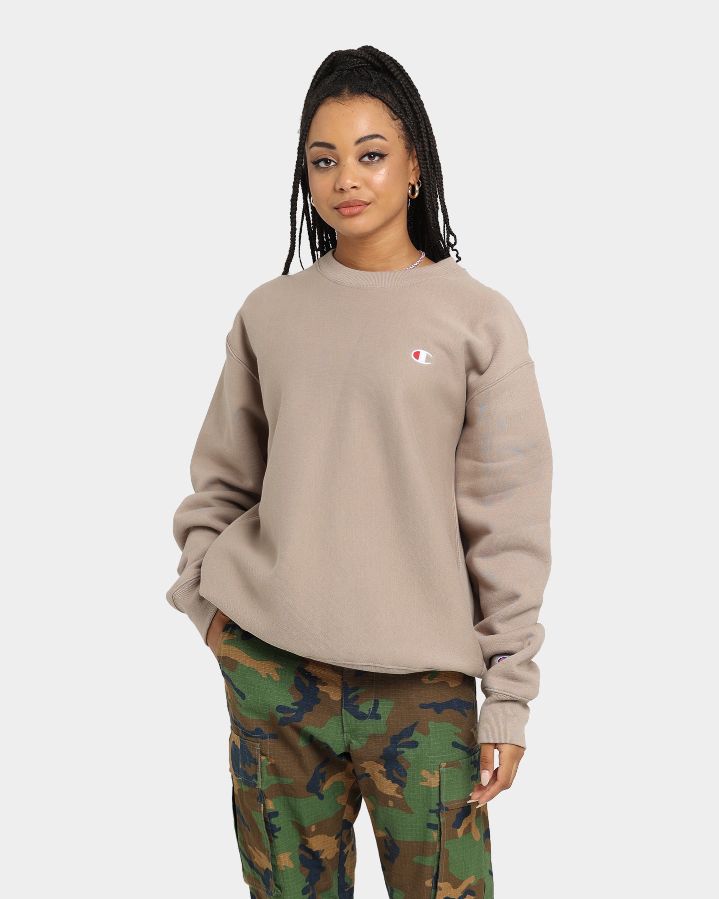 Champion Reverse Weave Crewneck Dark Khaki CHAMPION Crewneck