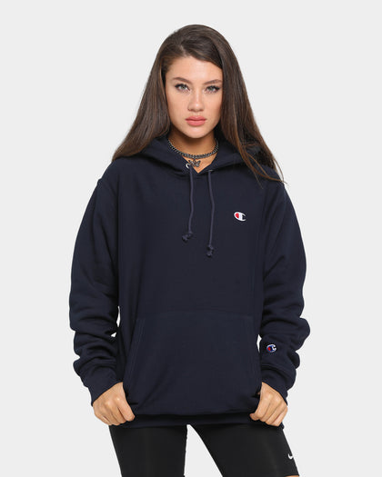 Champion Rev Weave Hoodie Navy