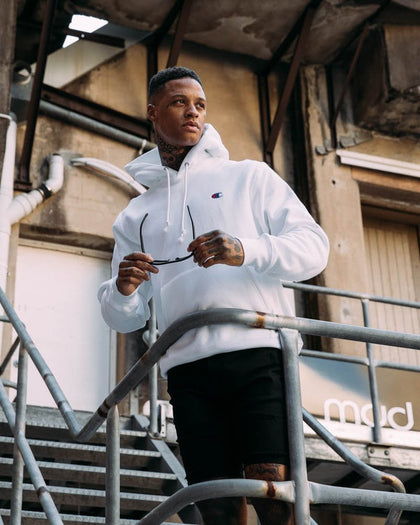 Champion Rev Weave Hoodie White