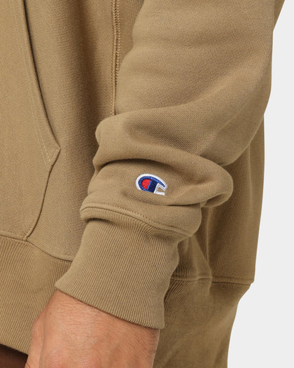Reverse Weave Hoodie Whole Wheat Khaki