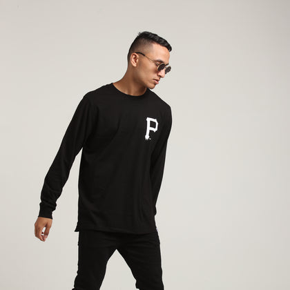 Majestic Athletic Pittsburgh Pirates Vigar LS Tee Black/White
