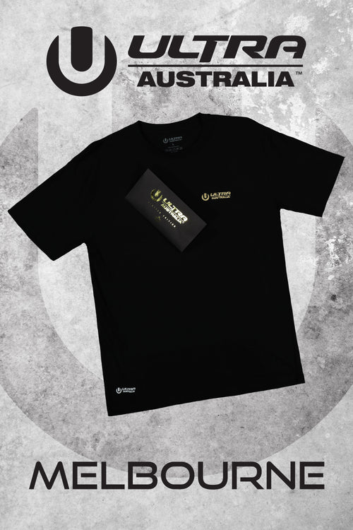 Ultra Australia Music Merch Melbourne - Tee & Ticket Combo Black
