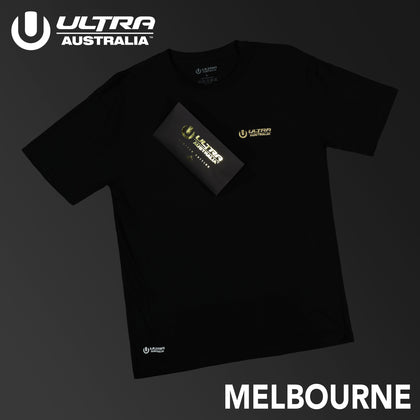 Ultra Australia Music Merch Melbourne - Tee & Ticket Combo Black