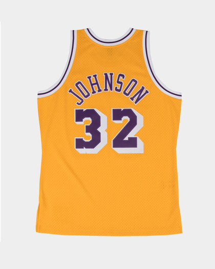 Mitchell & Ness Los Angeles Lakers Magic Johnson '84-'85 #32 Swingman Jersey Yellow