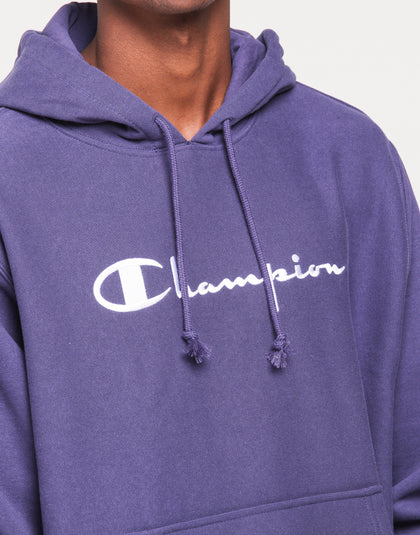 CHAMPION REV WEAVE RIB HOOD BLUE