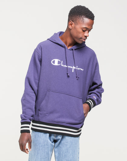 CHAMPION REV WEAVE RIB HOOD BLUE