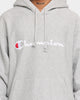 Champion Rev Weave Embroidered Hoodie Grey