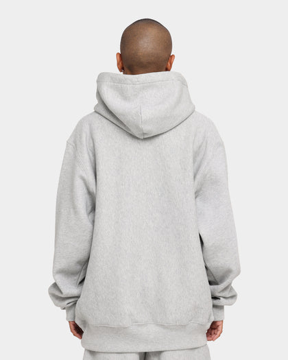Champion Rev Weave Embroidered Hoodie Grey