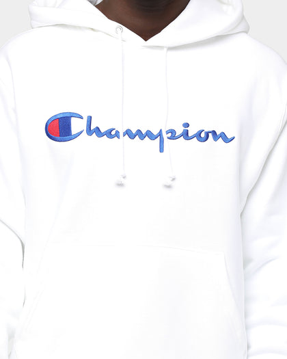 Champion Rev Weave Embroidered Hood White