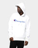 Champion Rev Weave Embroidered Hood White